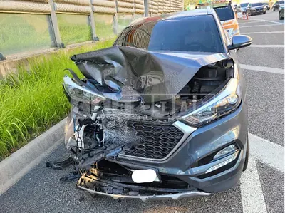 Photo 1 of 8: 2018 Hyundai Tucson, VIN KMHJ3815GJU618246 — Korean insurance auction