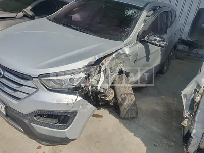Photo 1 of 11: 2015 Hyundai Santa Fe, VIN KMHSU81UBFU486833 — Korean insurance auction