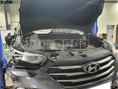 Photo 1 of 16: 2015 Hyundai Santa Fe, VIN KMHSW81UDGU564010 — Korean insurance auction