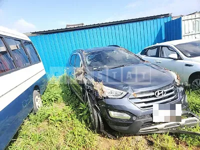 Photo 1 of 19: 2014 Hyundai Santa Fe, VIN KMHSW81XDFU368687 — Korean insurance auction