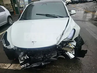 Photo 1 of 27: 2022 Tesla Model 3 Long Range, VIN 5YJ3E1EB2NF151316 — Korean insurance auction