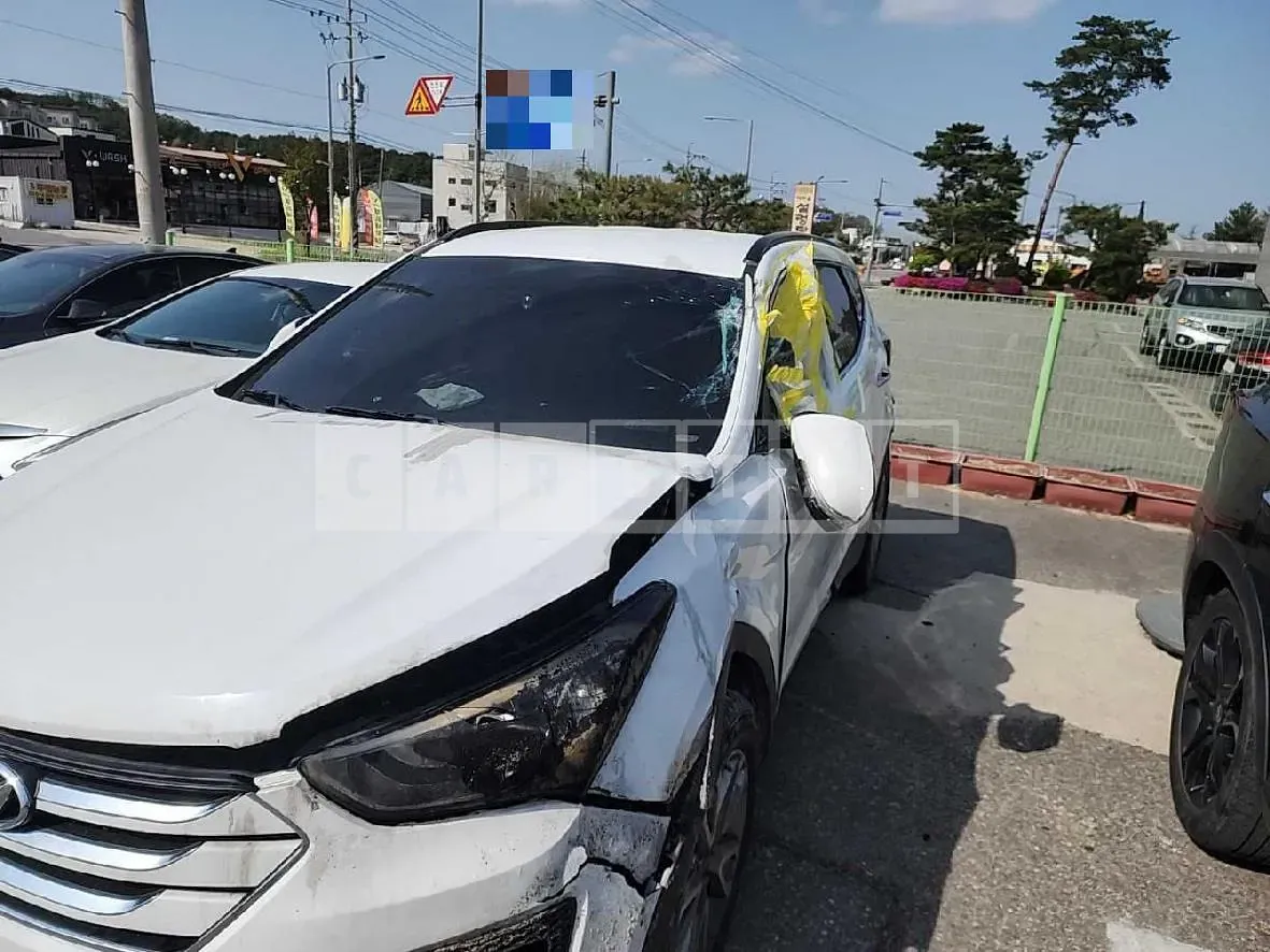 Photo 2 of 25: 2014 Hyundai Santa Fe, VIN KMHSW81UBFU352108 — Korean insurance auction